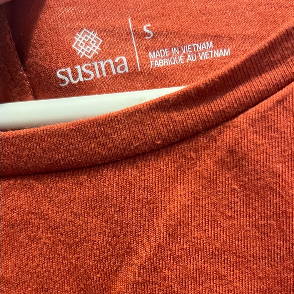 Fall Rust Orange Ruched Dress - Picture 2 of 3